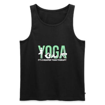 Cooles Yoga Gymnastik Spruch Motiv - Männer Premium Bio Tank Top - Schwarz - Vorne - Michal (187cm)