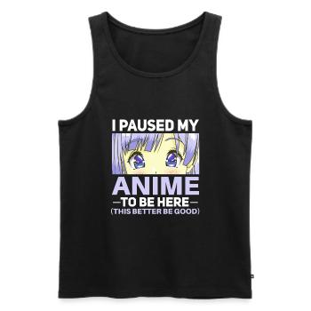 Funny Anime Saying Design - Men's Premium Organic Tank Top - black - Front - Michal (187cm)