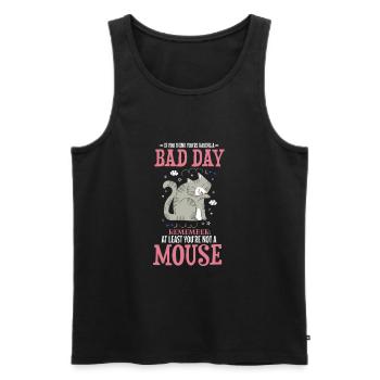 Witziges Katzen Haustier Spruch Design - Männer Premium Bio Tank Top - Schwarz - Vorne - Michal (187cm)