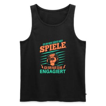 Cooles Gamer Zocker Spruch Design - Männer Premium Bio Tank Top - Schwarz - Vorne - Michal (187cm)