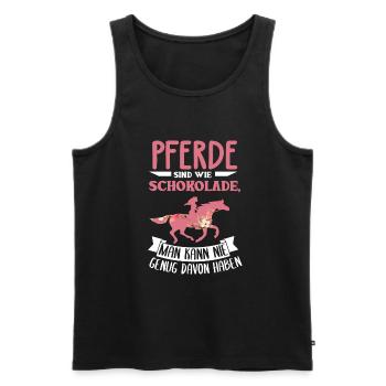Süßes Pferde Pferdespruch Motiv - Männer Premium Bio Tank Top - Schwarz - Vorne - Michal (187cm)