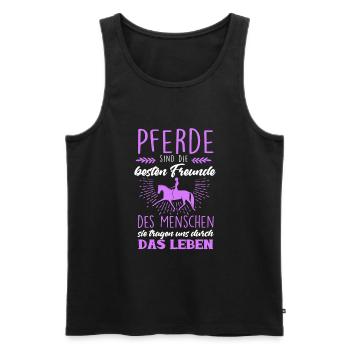 Süßes Pferde Pferdespruch Motiv - Männer Premium Bio Tank Top - Schwarz - Vorne - Michal (187cm)