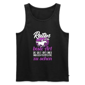 Süßes Pferde Pferdespruch Motiv - Männer Premium Bio Tank Top - Schwarz - Vorne - Michal (187cm)