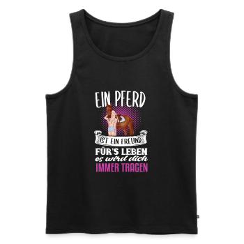 Süßes Pferde Pferdespruch Motiv - Männer Premium Bio Tank Top - Schwarz - Vorne - Michal (187cm)