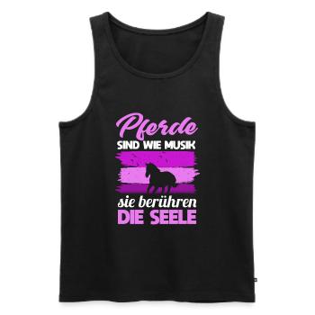 Süßes Pferde Pferdespruch Motiv - Männer Premium Bio Tank Top - Schwarz - Vorne - Michal (187cm)