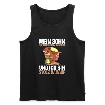 Stolzer Papa von einem genialen Sohn - Männer Premium Bio Tank Top - Schwarz - Vorne - Michal (187cm)