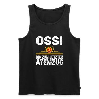 Cooles Ostdeutschland Spruch Motiv - Männer Premium Bio Tank Top - Schwarz - Vorne - Michal (187cm)