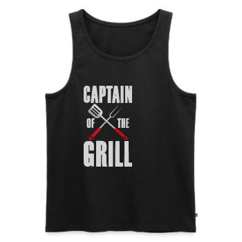 Capitaine du Grill 4 - Débardeur bio Premium Homme - noir - Devant - Michal (187cm)