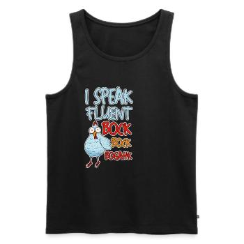 I Speak Fluent Bock Bock Bogahk 4 - Men's Premium Organic Tank Top - black - Front - AI Model Male 178 light (178cm)