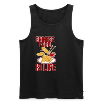 La cuisine chinoise, c’est la vie 2 - Débardeur bio Premium Homme - noir - Devant - AI Model Male 178 light (178cm)
