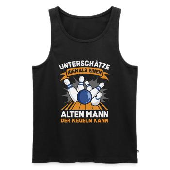 Kegeln Kegler Alter Mann Kegel Kegelclub Kegeltour - Männer Premium Bio Tank Top - Schwarz - Vorne - Michal (187cm)