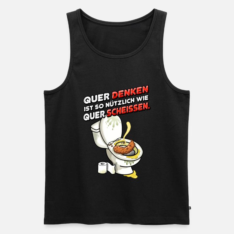 Quer Denken - Männer Premium Bio Tank Top - Schwarz