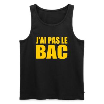 jai pas le bac - Débardeur bio Premium Homme - noir - Devant - Michal (187cm)