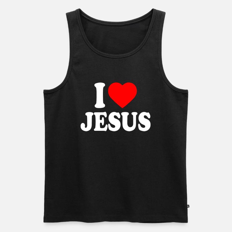 I love jesus - Männer Premium Bio Tank Top - Schwarz