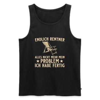 Ruhestand Liegestuhl - Endlich Rentner - Männer Premium Bio Tank Top - Schwarz - Vorne - Michal (187cm)