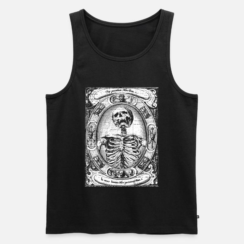 Skelett Gothic Okkult Geschenk - Männer Premium Bio Tank Top - Schwarz