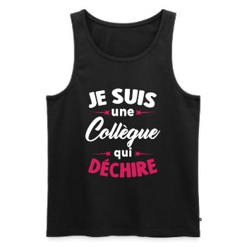Je suis une collègue qui déchire - Débardeur bio Premium Homme - noir - Devant - Michal (187cm)