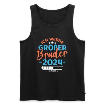 Großer Bruder 2024 Jungen Geschwister Geburt - Männer Premium Bio Tank Top - Schwarz - Vorne - Michal (187cm)