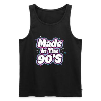 nineties - Men's Premium Organic Tank Top - black - Front - AI Model Male 178 light (178cm)