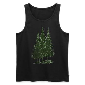Forest, Spruce, Fir Trees - Men's Premium Organic Tank Top - black - Front - Michal (187cm)