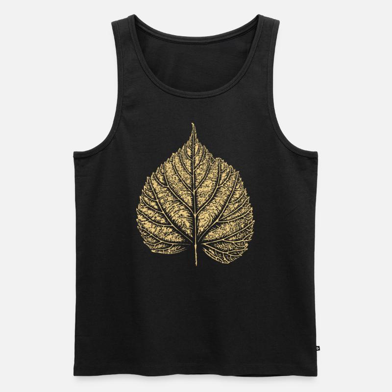 Blatt Linde / Lindenblatt 2 - Männer Premium Bio Tank Top - Schwarz