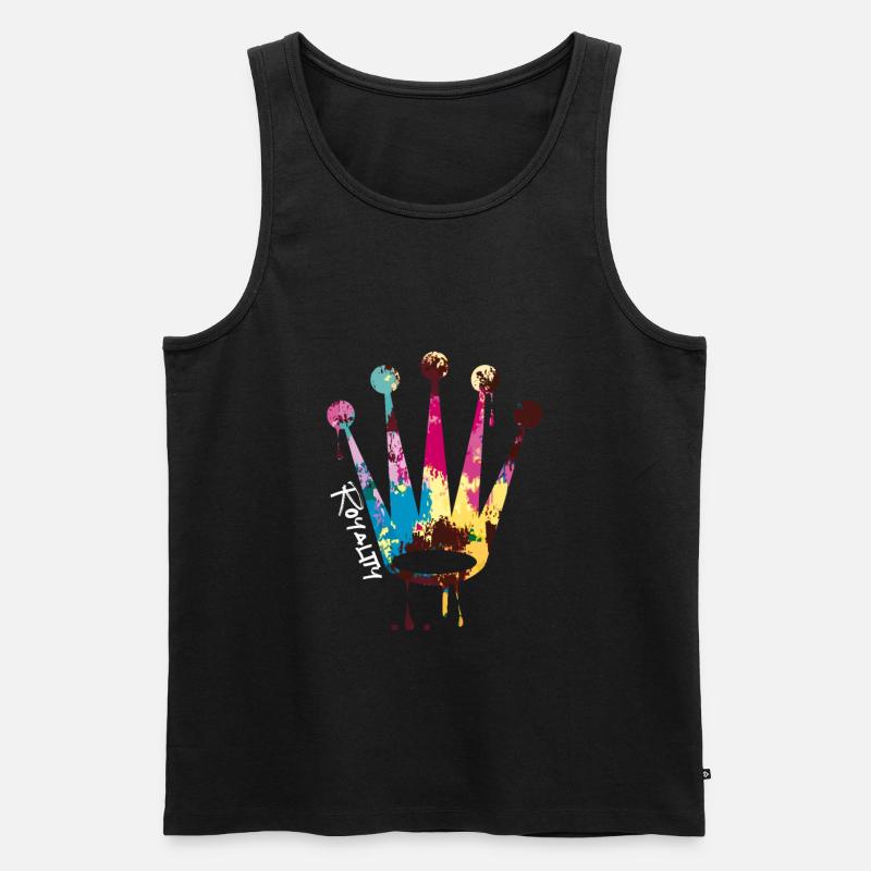 Bunte Krone - Männer Premium Bio Tank Top - Schwarz