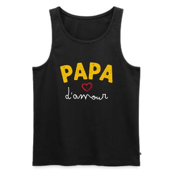 Papa D'amour Le Meilleur de Tous - Débardeur bio Premium Homme - noir - Devant - Michal (187cm)