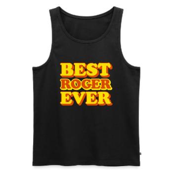 Funny gift with first name Roger - Men's Premium Organic Tank Top - black - Front - AI Model Male 178 light (178cm)