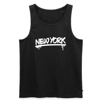 NEW YORK - Débardeur bio Premium Homme - noir - Devant - AI Model Male 178 light (178cm)
