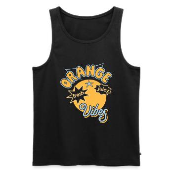 Orangen Vibes Juicy Fruits Sommer Sonne - Männer Premium Bio Tank Top - Schwarz - Vorne - AI Model Male 178 light (178cm)