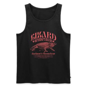 Jackson's Chameleon Lizard Whisperer - Men's Premium Organic Tank Top - black - Front - AI Model Male 178 light (178cm)