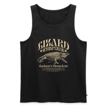 Jackson's Chameleon Lizard Whisperer - Men's Premium Organic Tank Top - black - Front - AI Model Male 178 light (178cm)