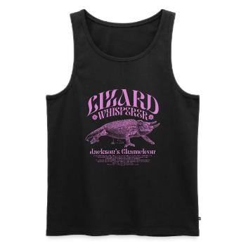 Jackson's Chameleon Lizard Whisperer - Men's Premium Organic Tank Top - black - Front - AI Model Male 178 light (178cm)