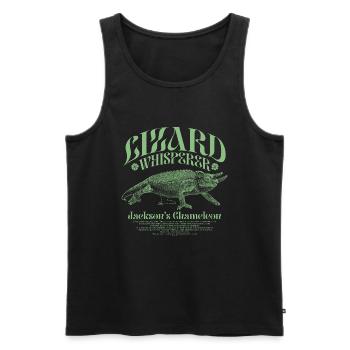 Jackson's Chameleon Lizard Whisperer - Men's Premium Organic Tank Top - black - Front - AI Model Male 178 light (178cm)