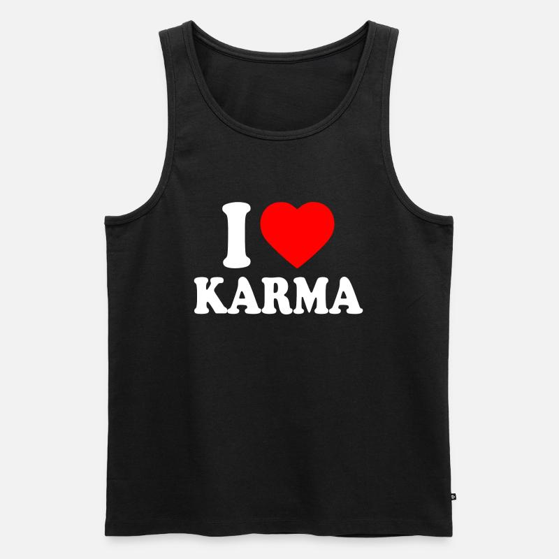 I love karma - Männer Premium Bio Tank Top - Schwarz