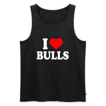 I love bulls - Débardeur bio Premium Homme - noir - Devant - AI Model Male 178 light (178cm)
