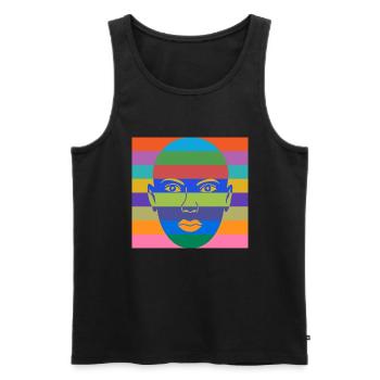 Colorful girl power - Men's Premium Organic Tank Top - black - Front - Michal (187cm)