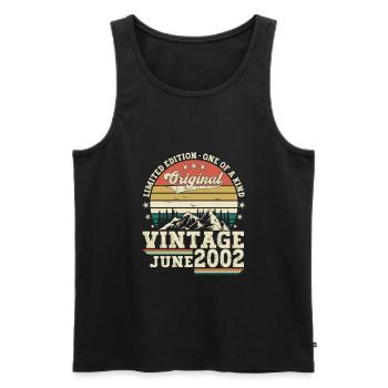 Original Juin Vintage 2002 20ème Anniversaire Hommes - Débardeur bio Premium Homme - noir - Devant - Michal (187cm)