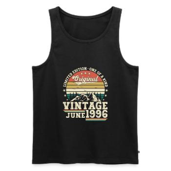 Original Juni Jahrgang 1996 26. Geburtstag Herren - Männer Premium Bio Tank Top - Schwarz - Vorne - Michal (187cm)