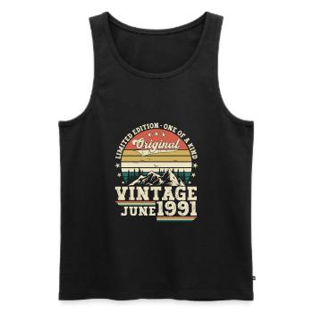 Original Juni Jahrgang 1991 31. Geburtstag Herren - Männer Premium Bio Tank Top - Schwarz - Vorne - Michal (187cm)