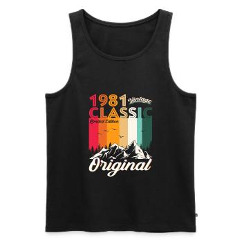 Original 1981 41ème anniversaire Cadeau Hommes Femmes - Débardeur bio Premium Homme - noir - Devant - Michal (187cm)