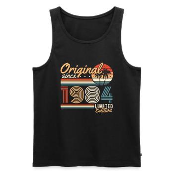 Original 1984 Jahrgang Vintage Retro Geburtstag - Männer Premium Bio Tank Top - Schwarz - Vorne - Michal (187cm)