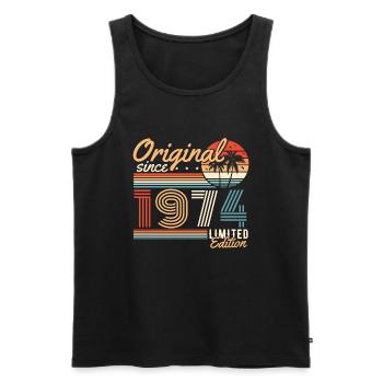 Original 1974 Vintage Vintage rétro anniversaire - Débardeur bio Premium Homme - noir - Devant - Michal (187cm)
