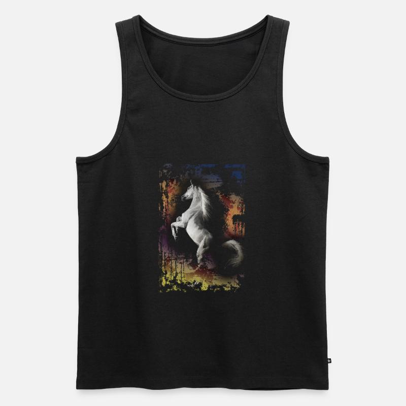 pferde - Männer Premium Bio Tank Top - Schwarz