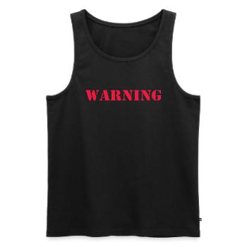 Warning Outfit Desing - Männer Premium Bio Tank Top - Schwarz - Vorne - AI Model Male 178 light (178cm)