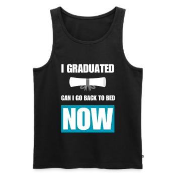 J’ai obtenu mon diplôme Puis-je retourner au lit maintenant Graduation - Débardeur bio Premium Homme - noir - Devant - AI Model Male 178 light (178cm)