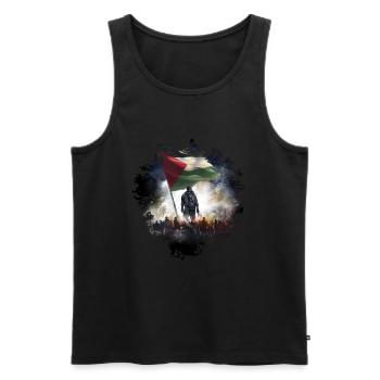 Free Palestina Gaza - Men's Premium Organic Tank Top - black - Front - Michal (187cm)