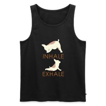 Inhale Exhale Yoga Frenchie - Débardeur bio Premium Homme - noir - Devant - Michal (187cm)