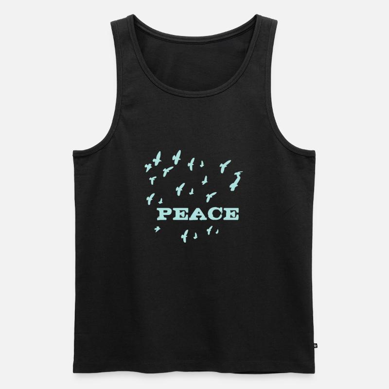Peace - Männer Premium Bio Tank Top - Schwarz