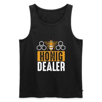Honig Dealer - Männer Premium Bio Tank Top - Schwarz - Vorne - Michal (187cm)